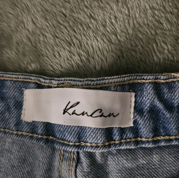 KanCan Light Blue Distressed Jean Shorts Size L - Picture 4 of 6